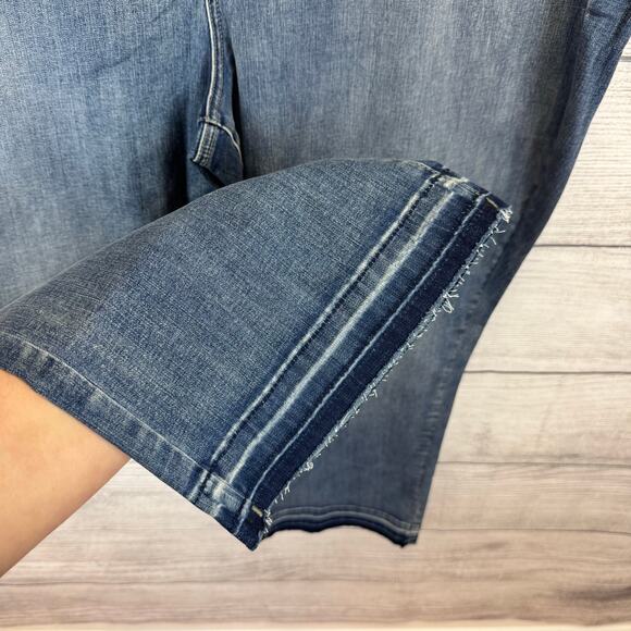 NYDJ Plus Size Marilyn Straight Stripe Raw Hem Jeans Size 26W - Picture 4 of 8